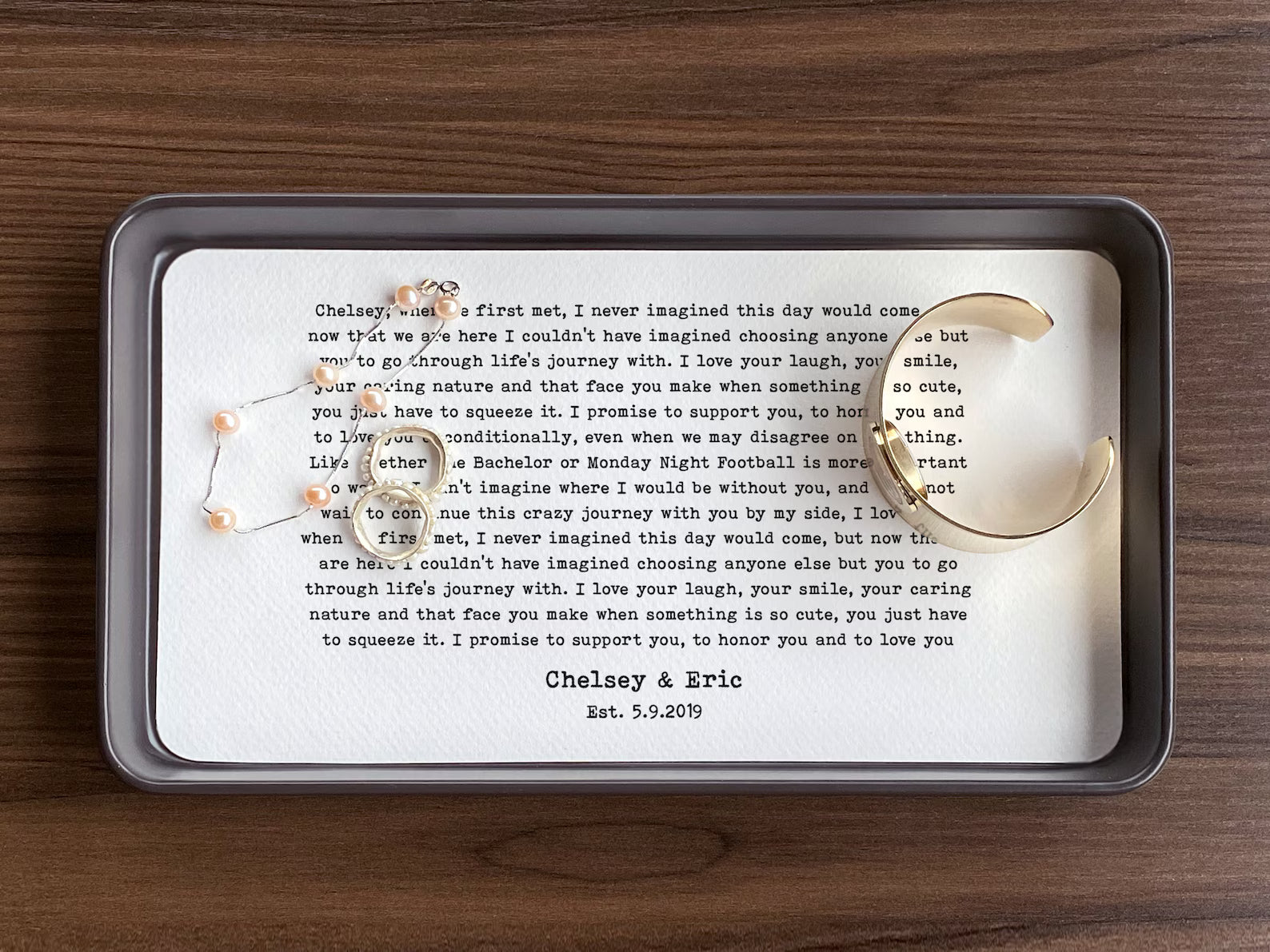 Personalized Paper Catchall Tray - 1st Anniversary Gift for Him & Her | Custom Wording