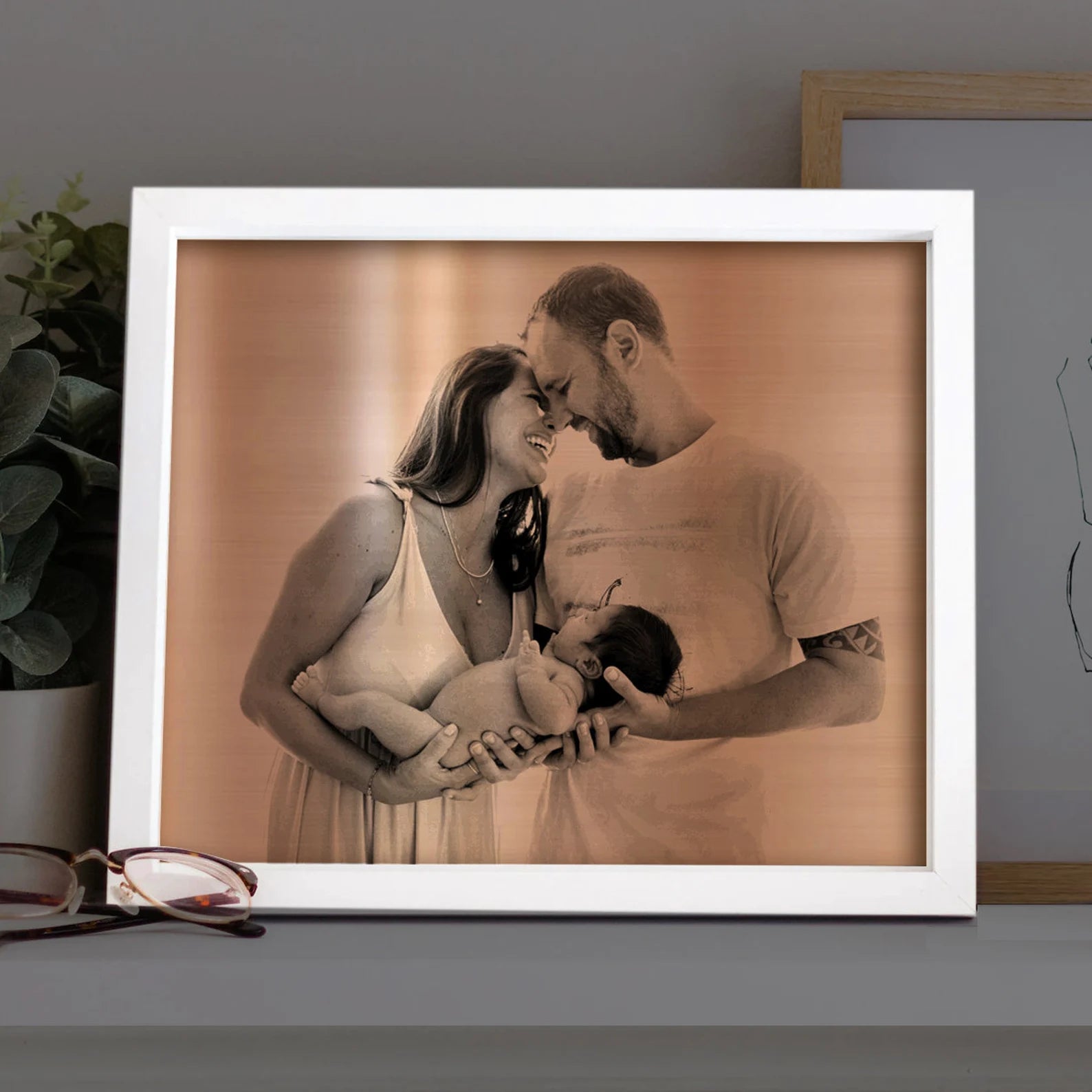 Personalized Copper Photo Wall Art - 7th Anniversary Gift for Him & Her