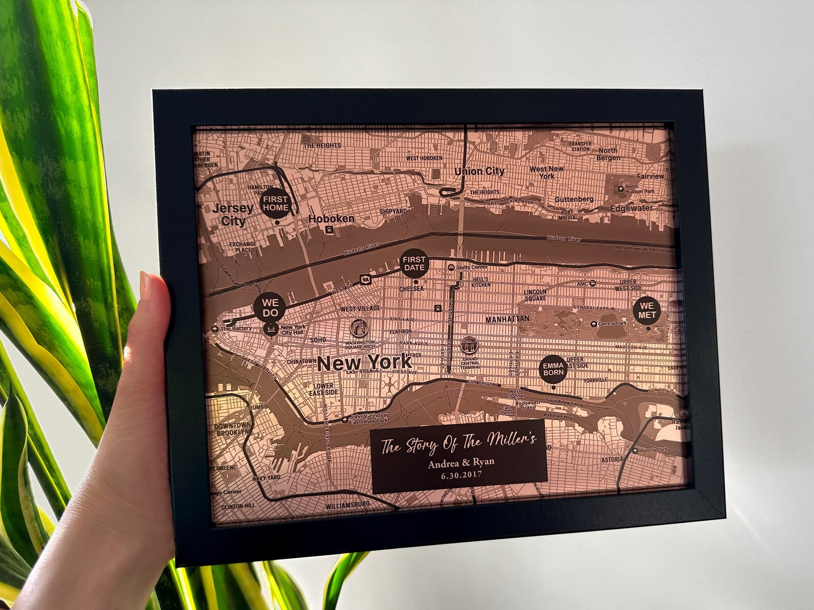 Personalized Copper Push Pin Map - 7th Anniversary Gift for Him & Her