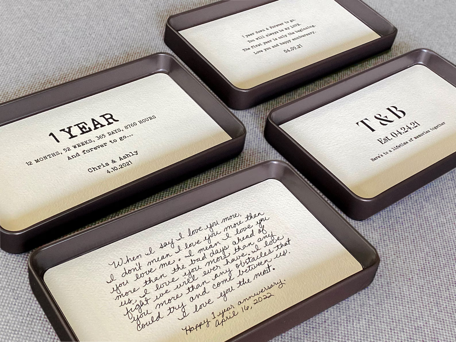 Personalized Paper Catchall Tray - 1st Anniversary Gift for Him & Her | Custom Wording