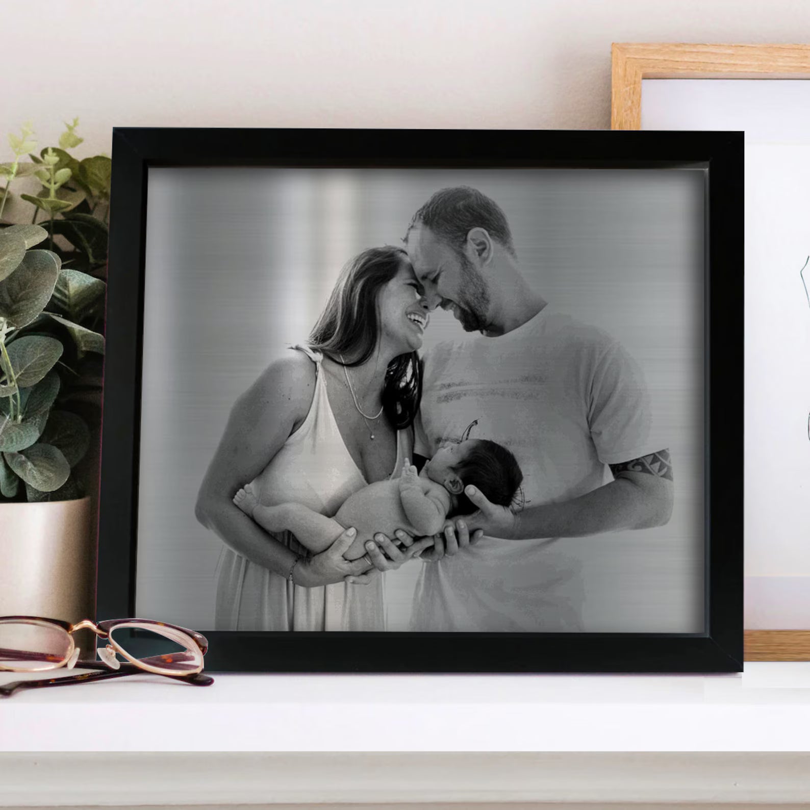 Personalized Steel Photo Wall Art - 11th Anniversary Gift for Him & Her