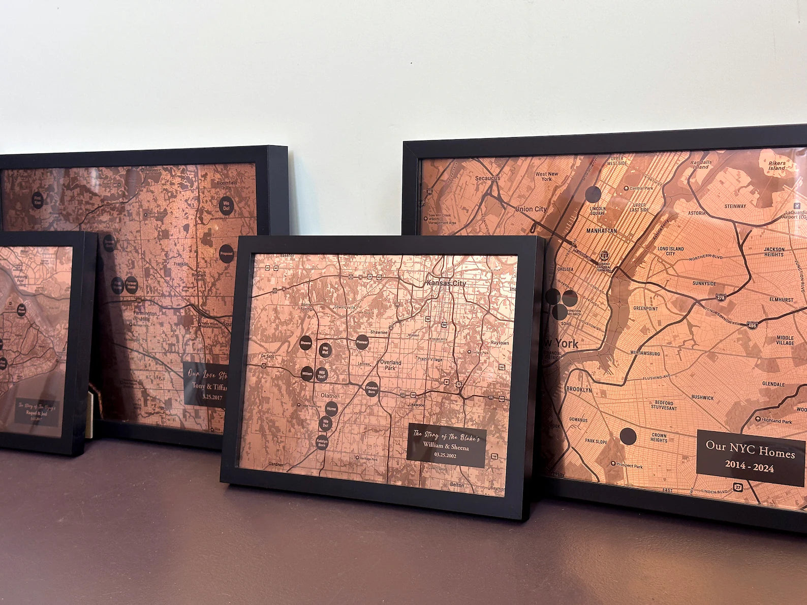 Personalized Copper Push Pin Map - 7th Anniversary Gift for Him & Her