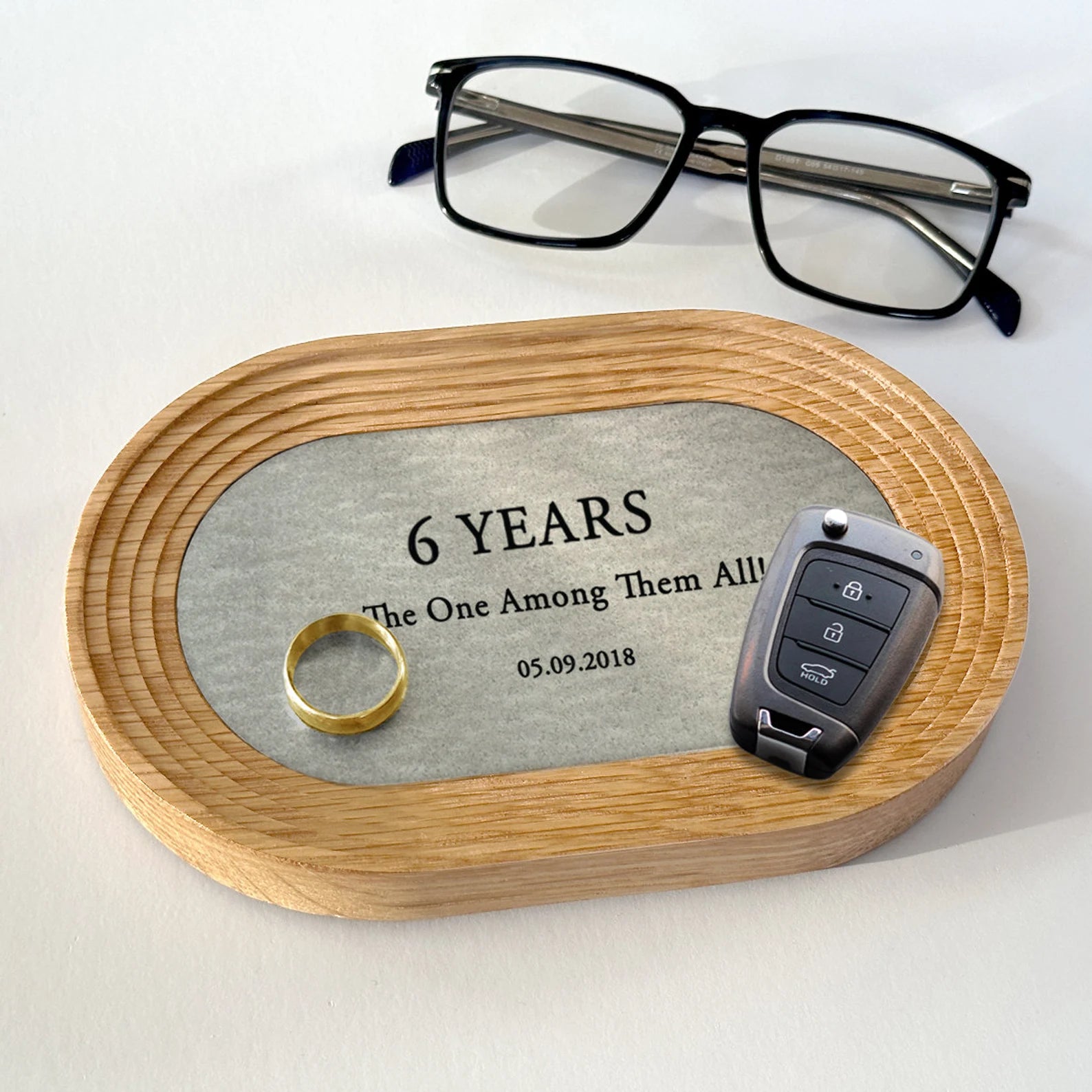 Personalized Iron Catchall Tray - 6th Anniversary Gift for Him & Her