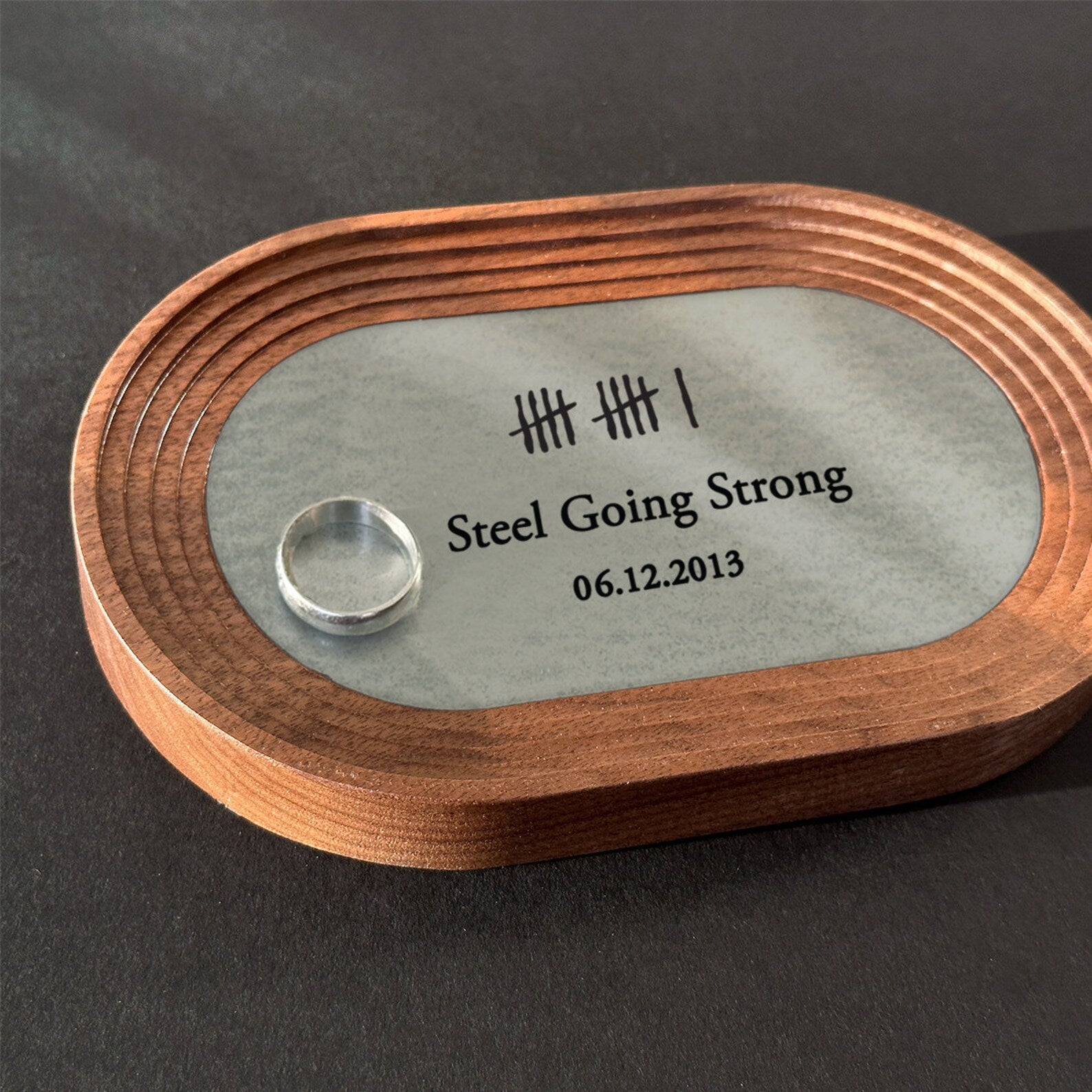 Personalized Iron Catchall Tray - 11th Anniversary Gift for Him & Her