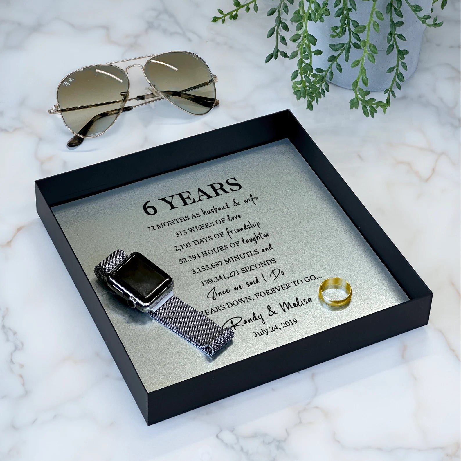 Personalized Iron Catchall Tray - 6th Anniversary Gift for Him & Her | Custom Wording
