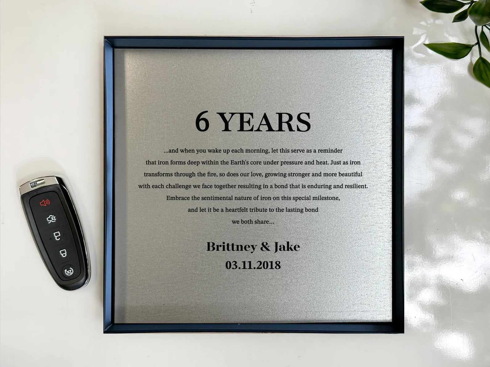 Personalized Iron Catchall Tray - 6th Anniversary Gift for Him & Her | Custom Wording