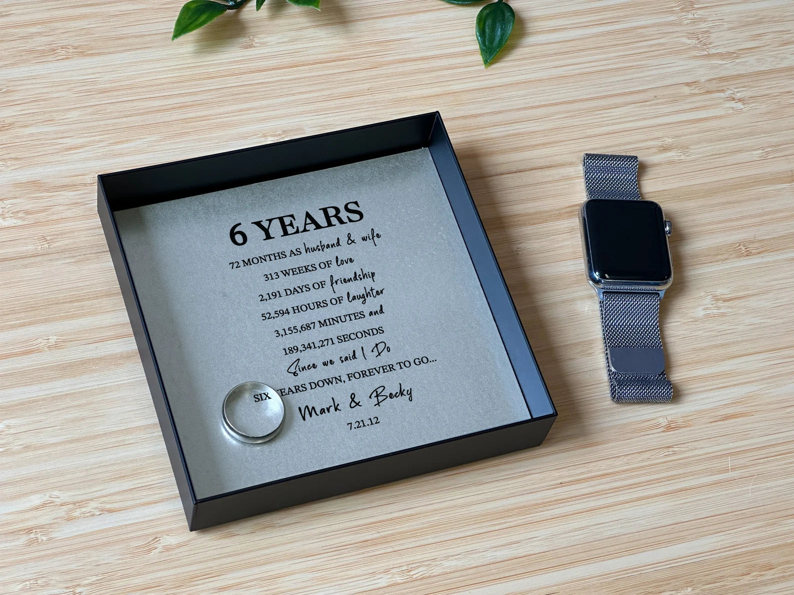 Personalized Iron Catchall Tray - 6th Anniversary Gift for Him & Her | Custom Wording
