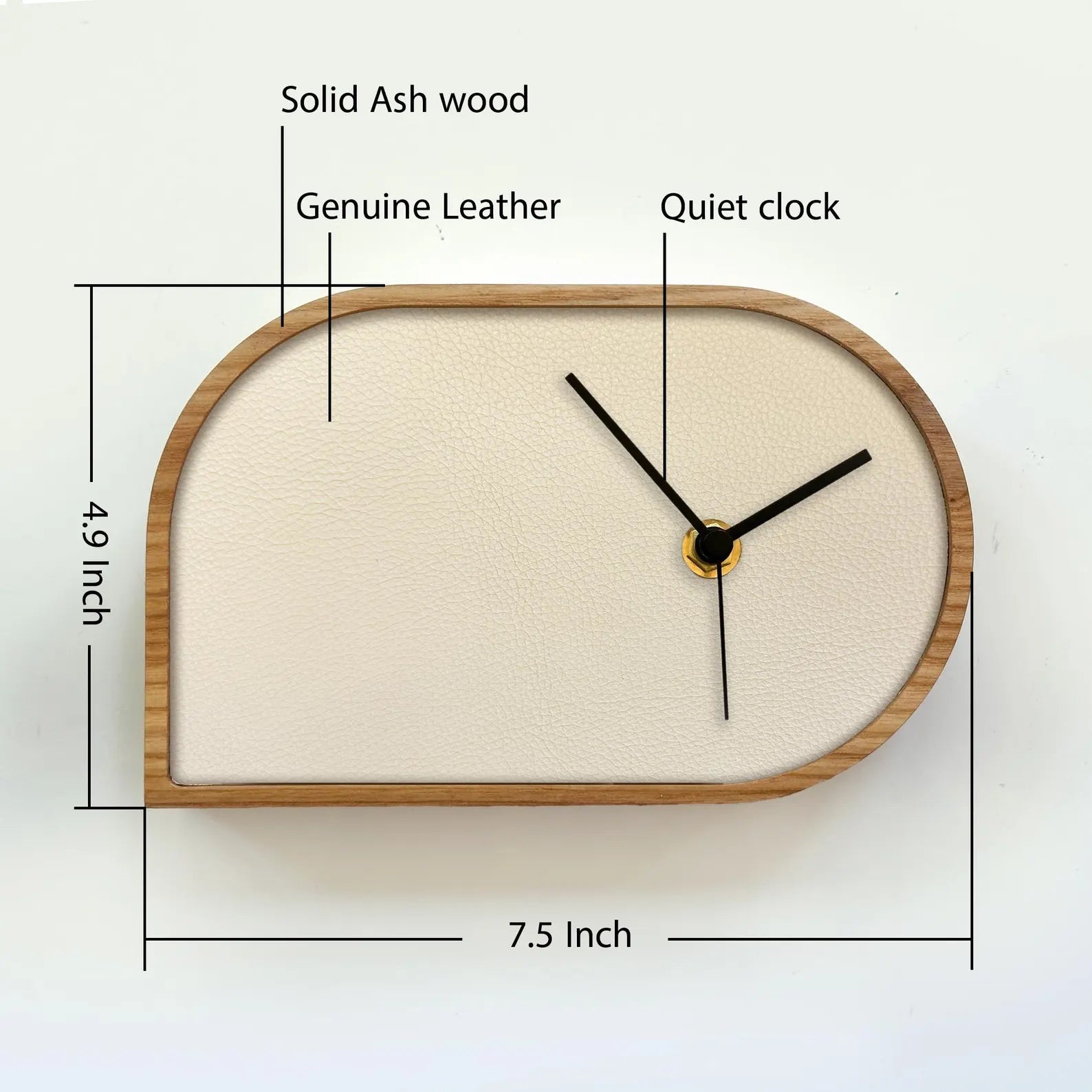 Personalized Leather Desk Clock - 3rd Anniversary Gift for Him & Her - Leather Photo Clock for Bedside, Office & Living Room