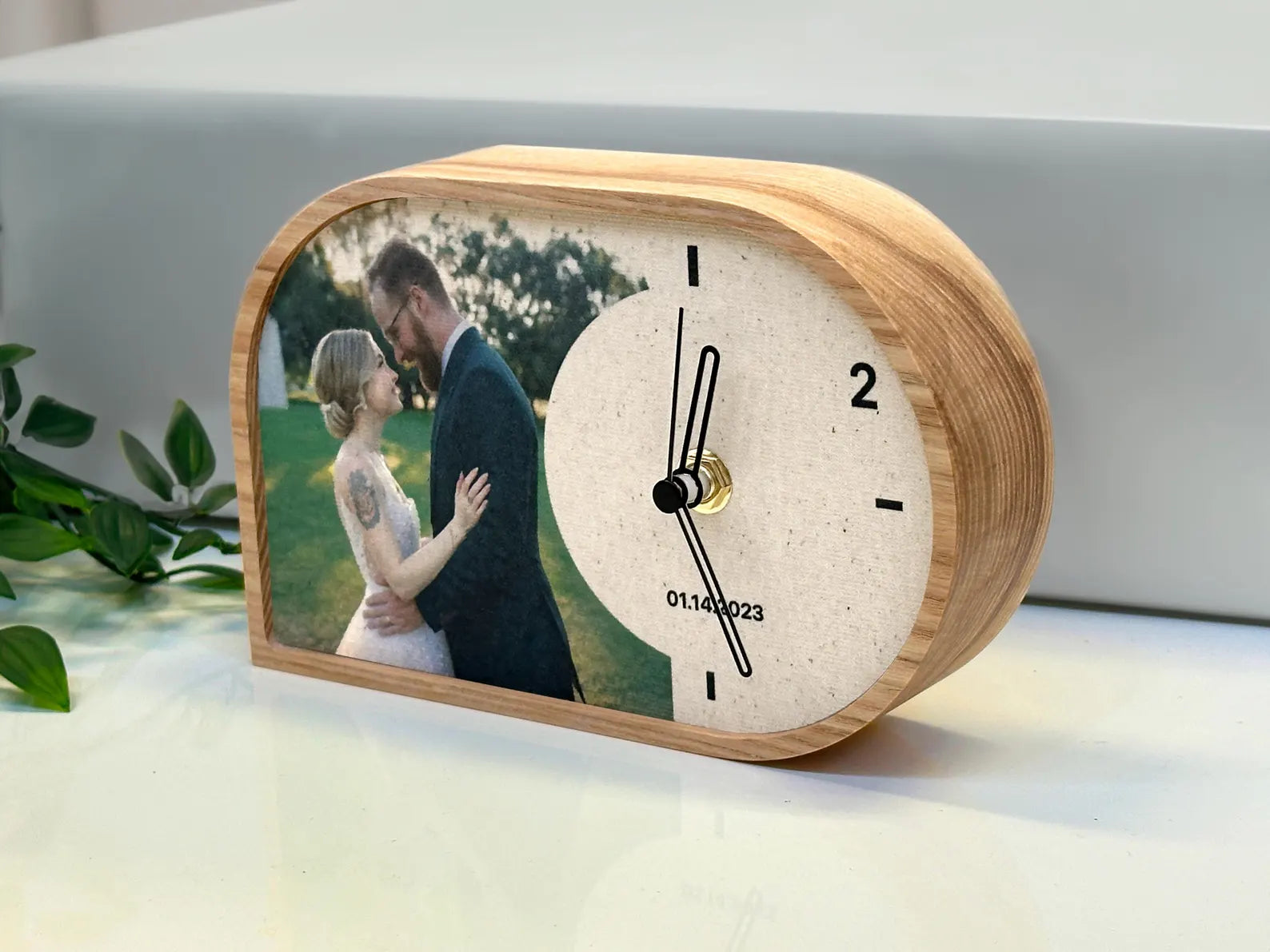 Personalized Cotton Desk Clock - 2nd Anniversary Gift for Him & Her | Handmade Bestseller