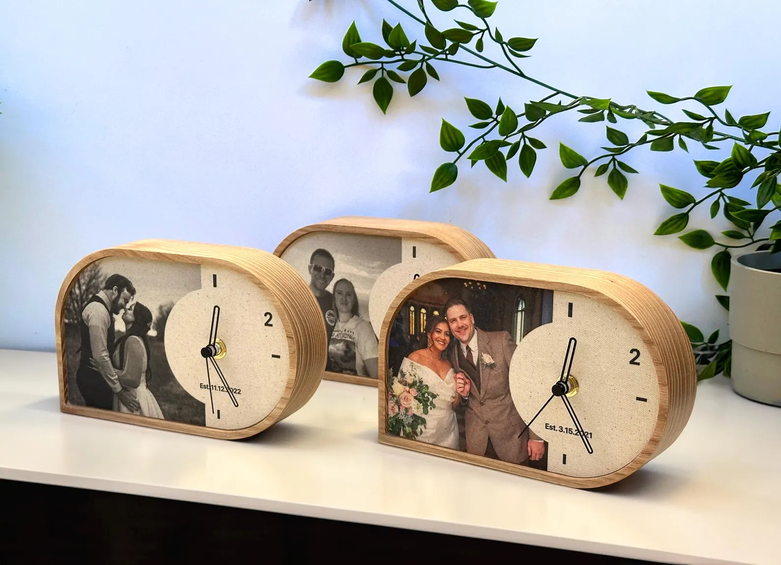 Personalized Cotton Desk Clock - 2nd Anniversary Gift for Him & Her | Handmade Bestseller