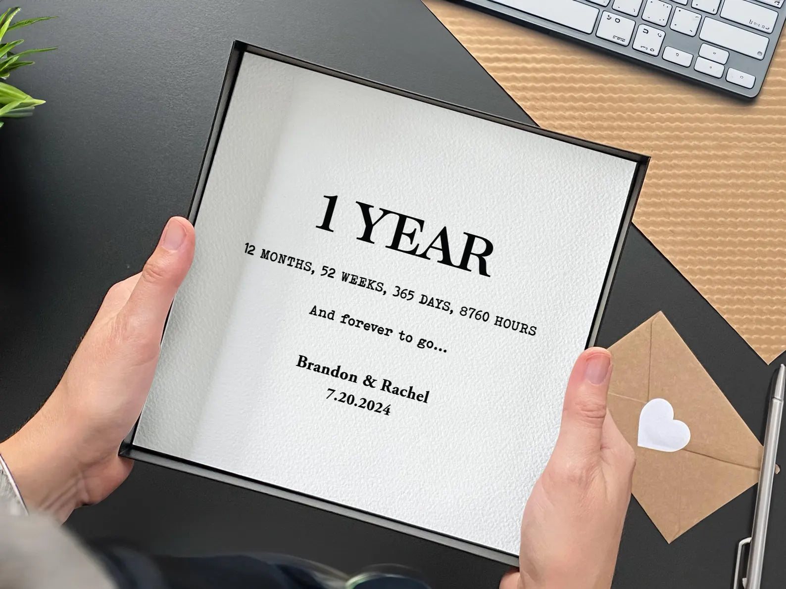 Personalized Paper Catchall Tray - 1st Anniversary Gift for Him & Her