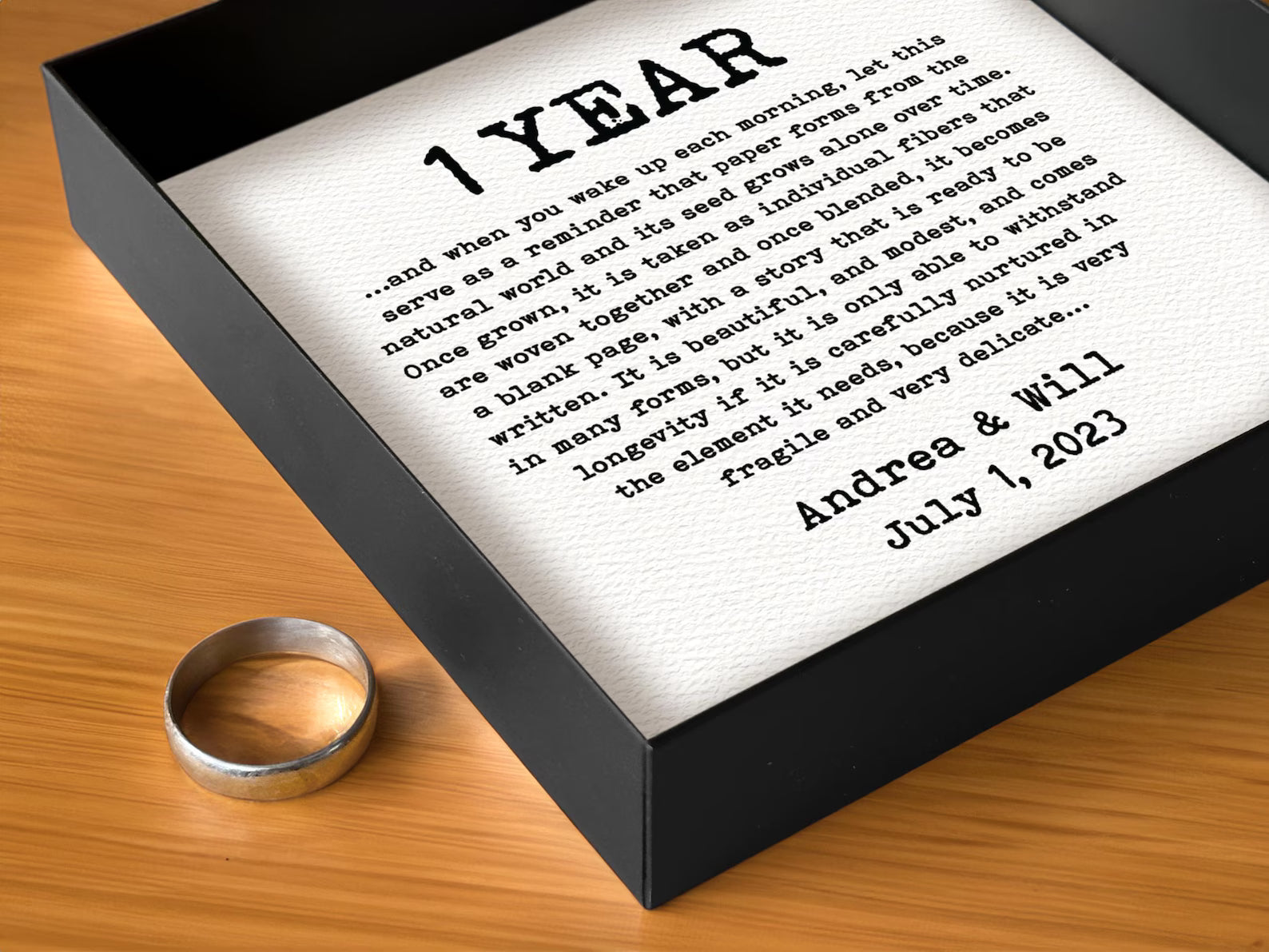 Personalized Paper Catchall Tray - 1st Anniversary Gift for Him & Her | Custom Wording