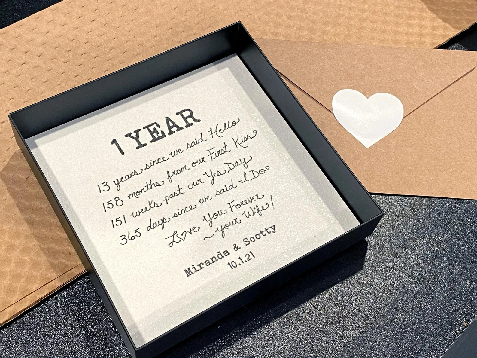 Personalized Paper Catchall Tray - 1st Anniversary Gift for Him & Her | Custom Wording