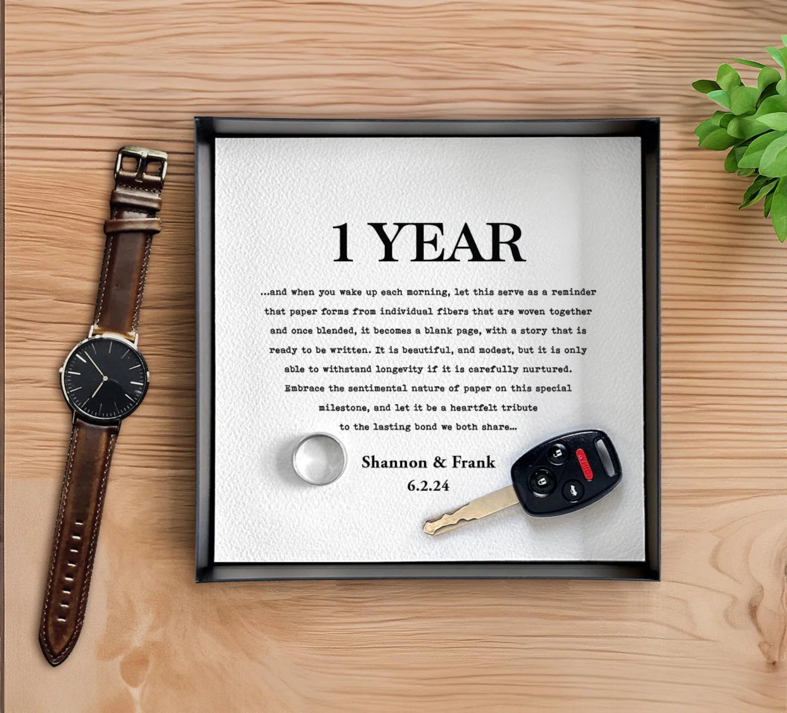Personalized Paper Catchall Tray - 1st Anniversary Gift for Him & Her | Custom Wording