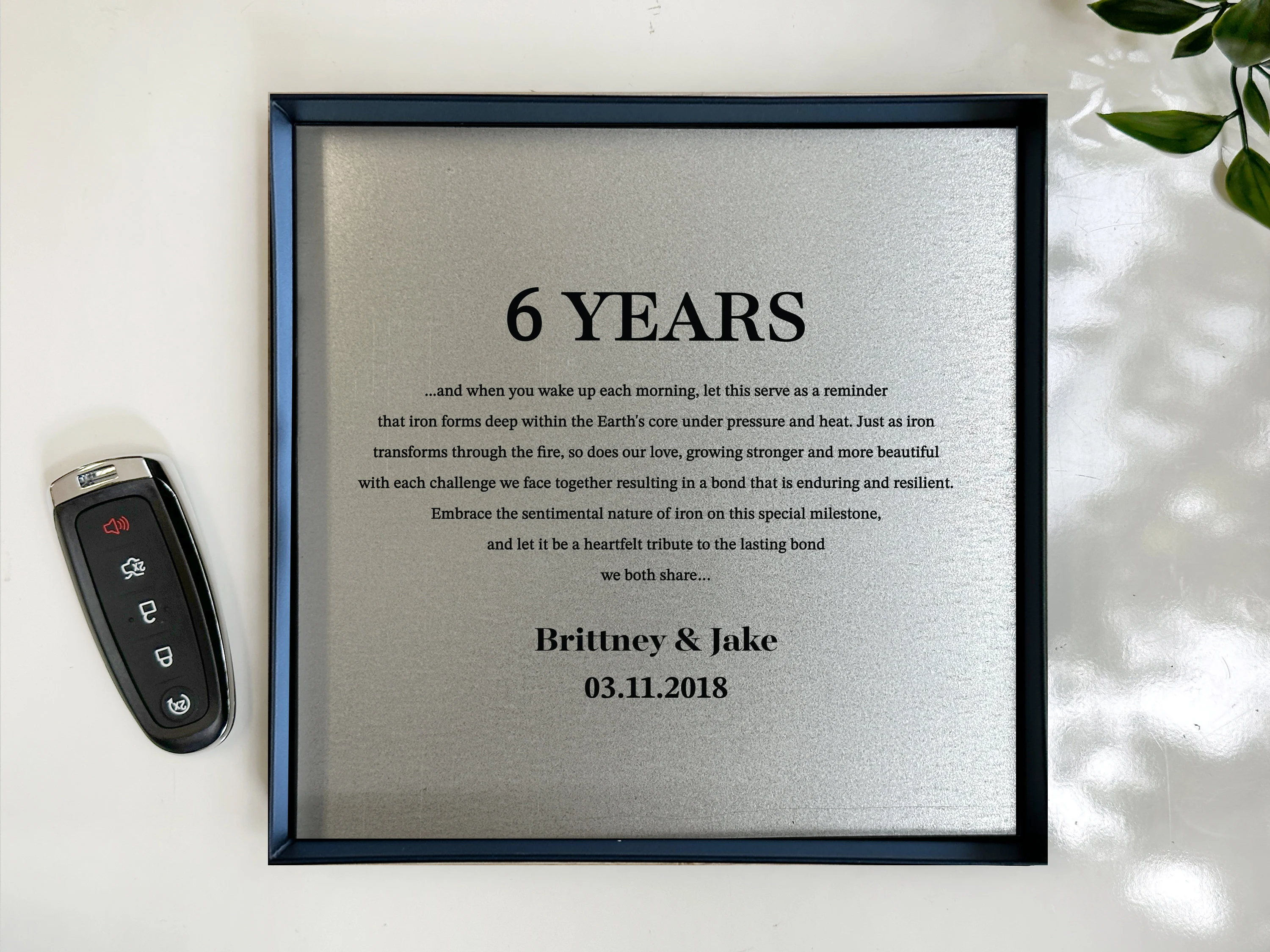 6th Anniversary Catchall Tray with Custom wording