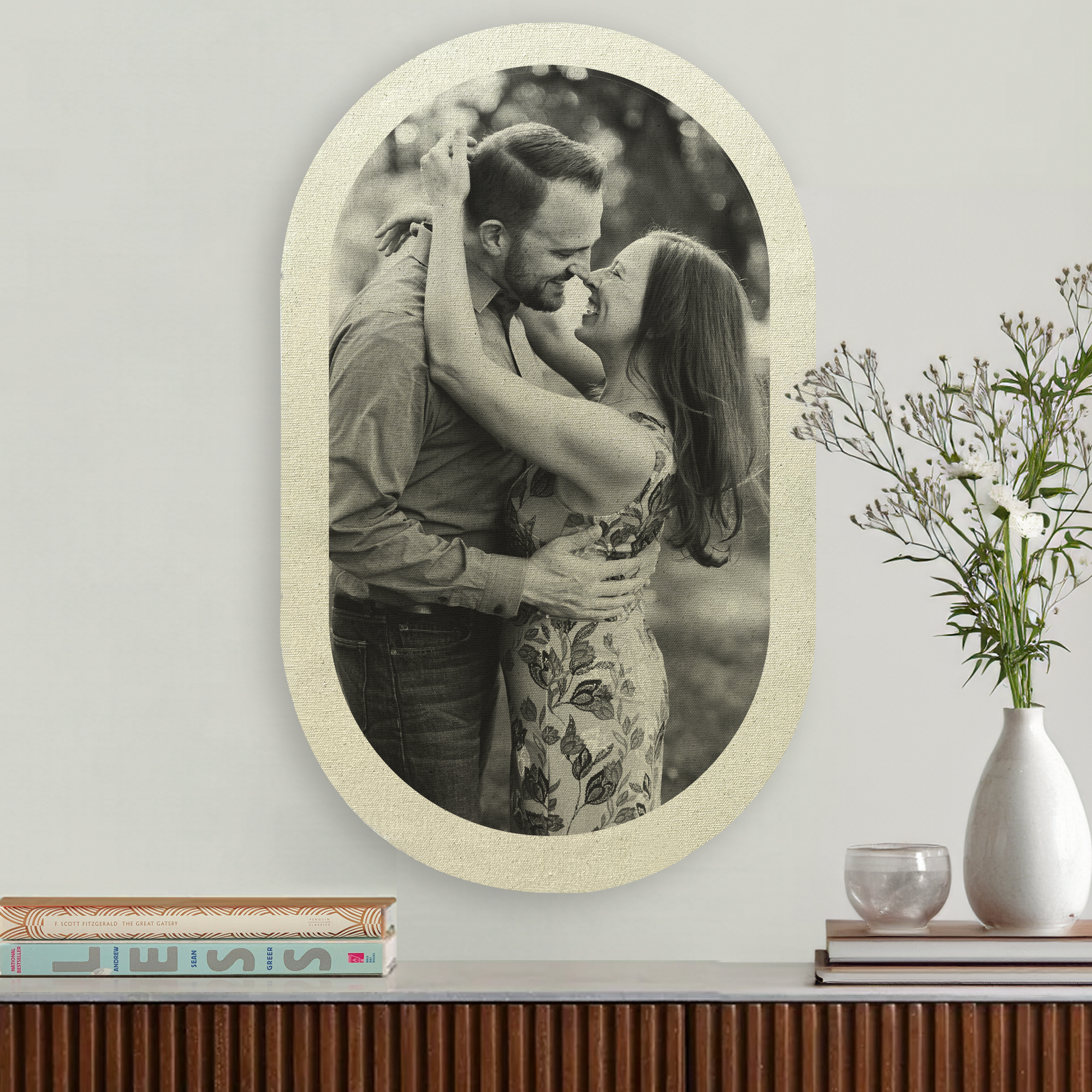 Custom star map and photo print on cotton for 2nd Anniversary