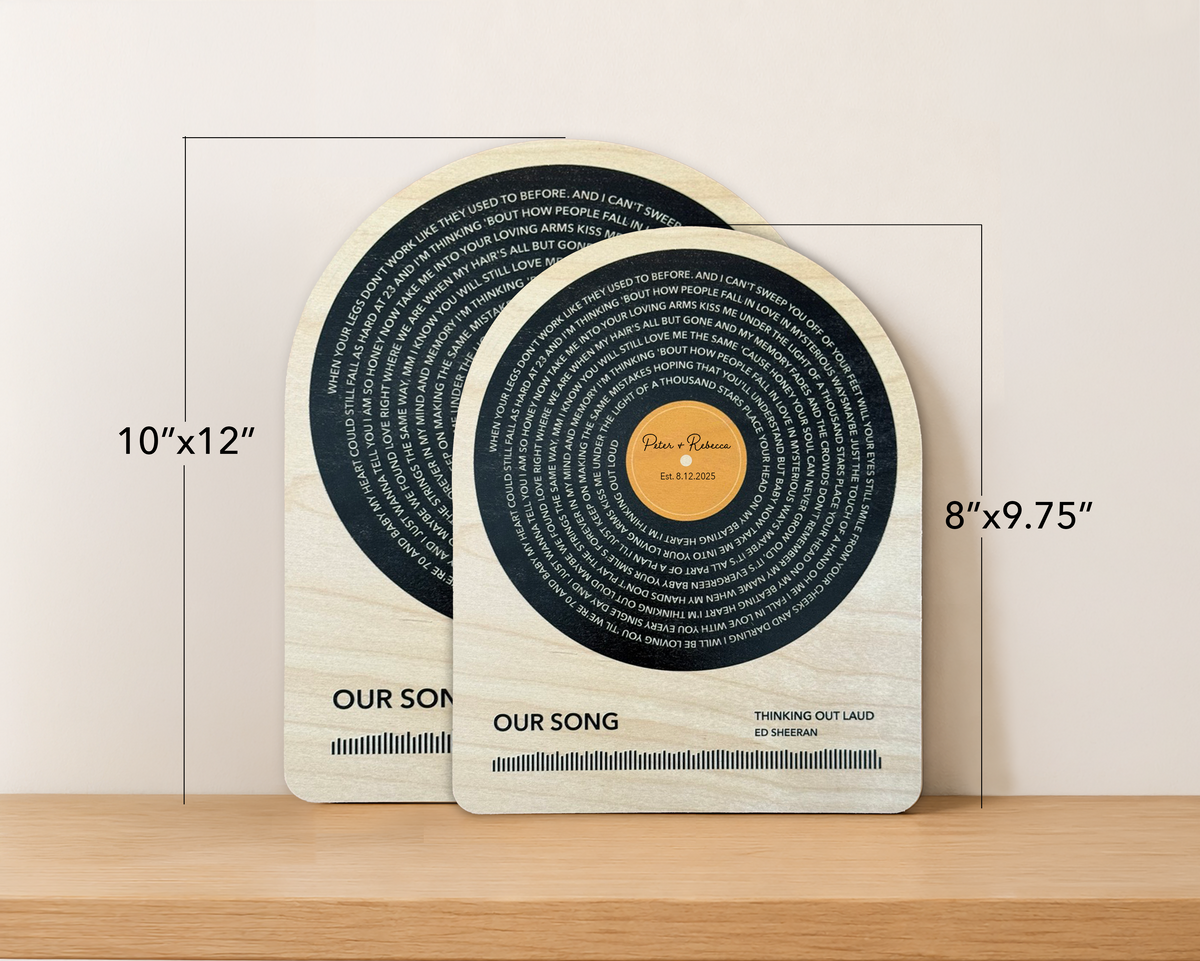 Personalized Song Lyrics Vinyl Record Wood Sign | 5th Anniversary Wood Gift