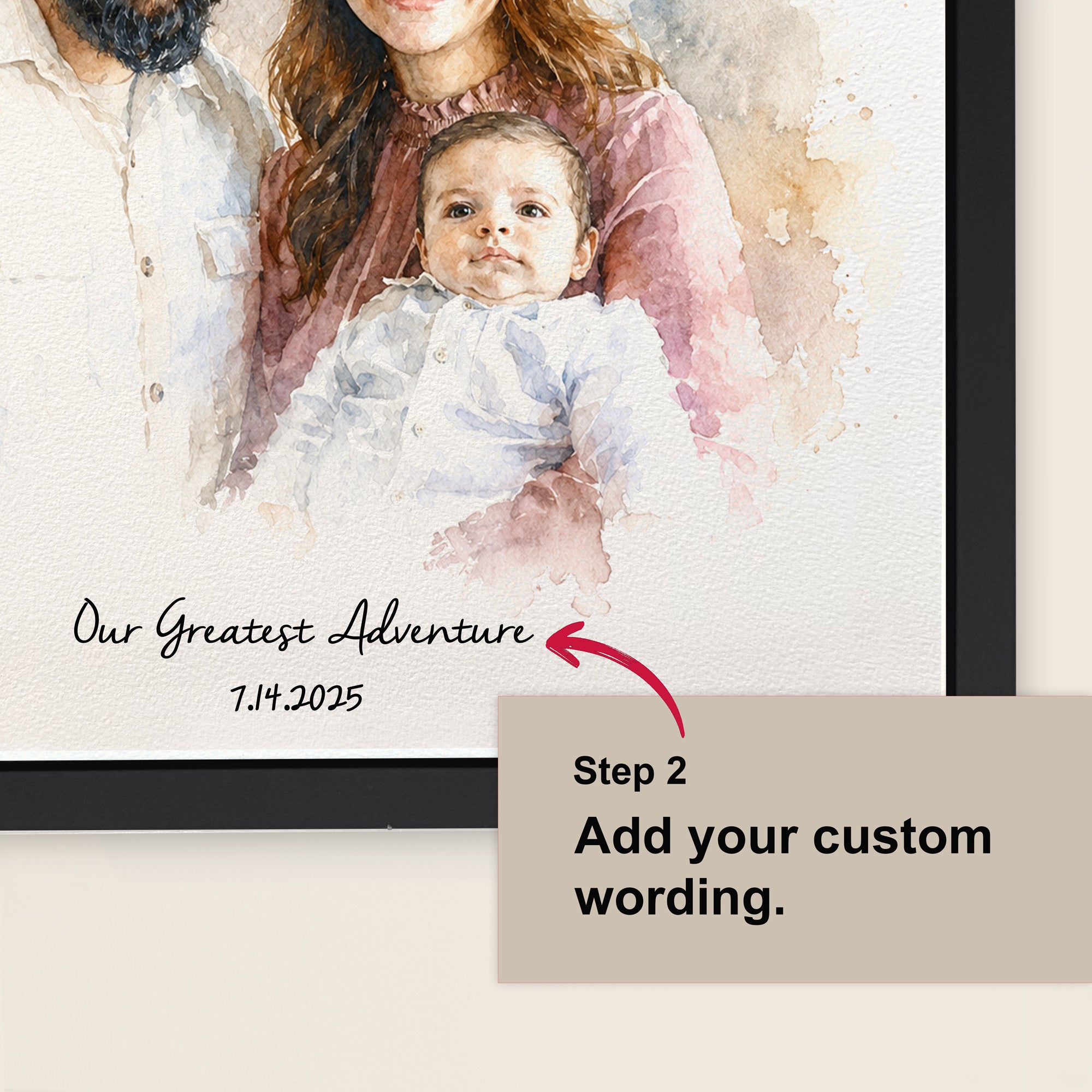 Personalized Watercolor Photo Print - 1st Anniversary Gift for Him & Her - Custom Paper Anniversary Portrait