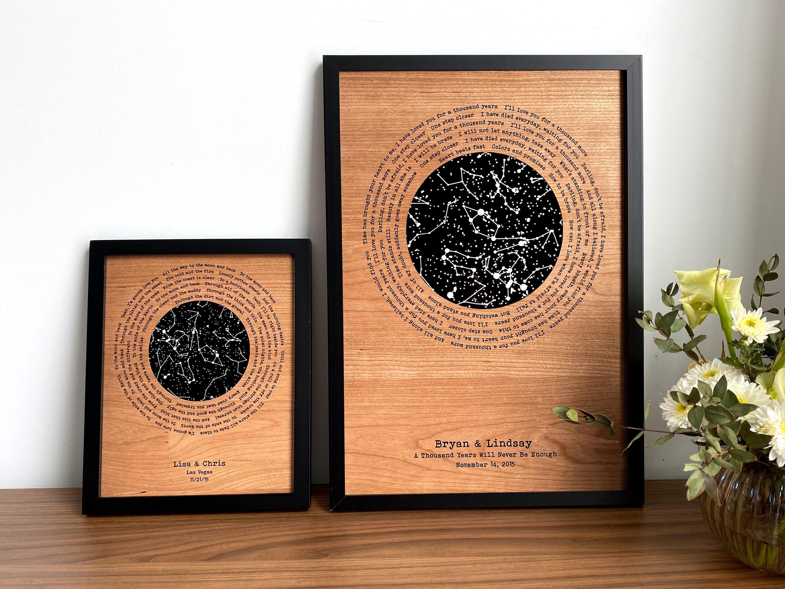 Wood Glow in the Dark Star Map Wall Art